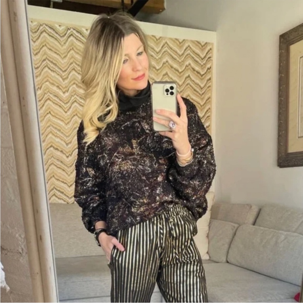 Elegant Striped Black and White Women's Trousers